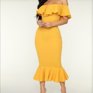 Mustard Yellow Midi Dress
